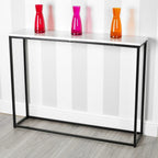 Wooden Free Standing Hallway Console Table Living Room Shelf Display Metal Legs — alternate product view 2