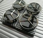 4 x Black Mercedes Benz 75mm Alloy Wheel Centre Caps AMG A B C E S M Class Hub — alternate product view 4