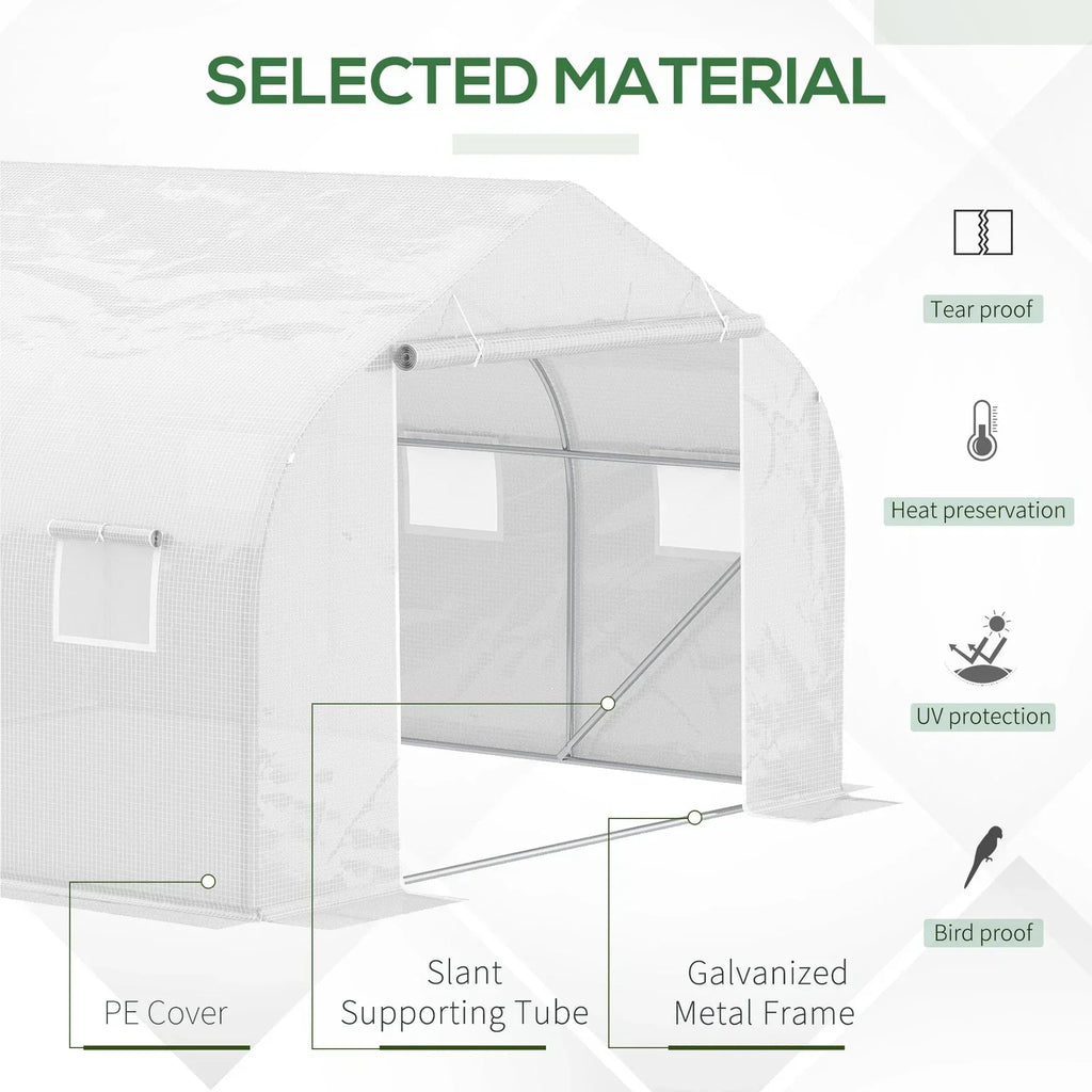 Outsunny 4.5x3x2m PE Mesh Cover Galvanized Metal Frame Walk-In Greenhouse — alternate product view 5