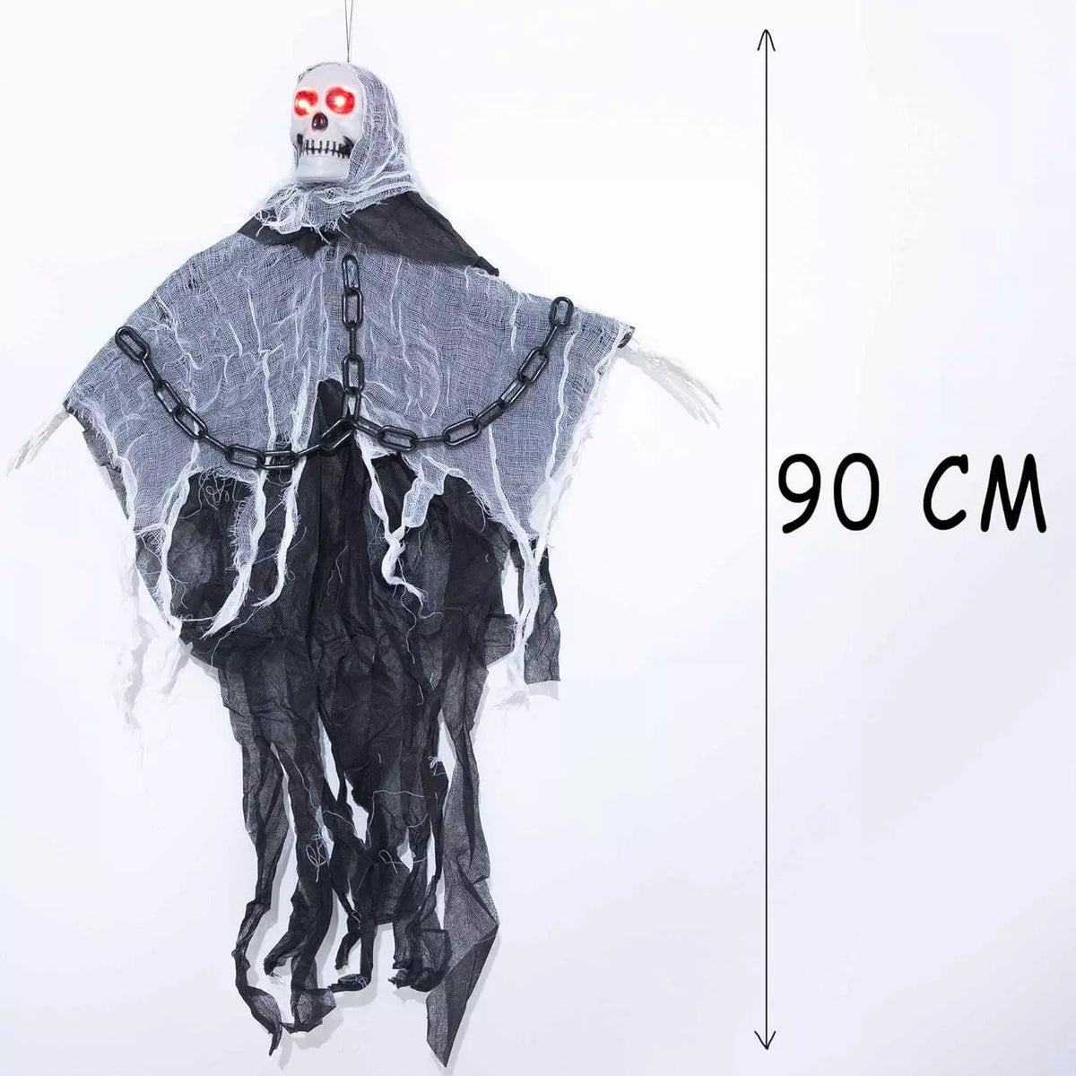 90cm LED Flashing Eyes Skeleton in Chain Sound Effect Halloween Hanging Decor — alternate product view 3