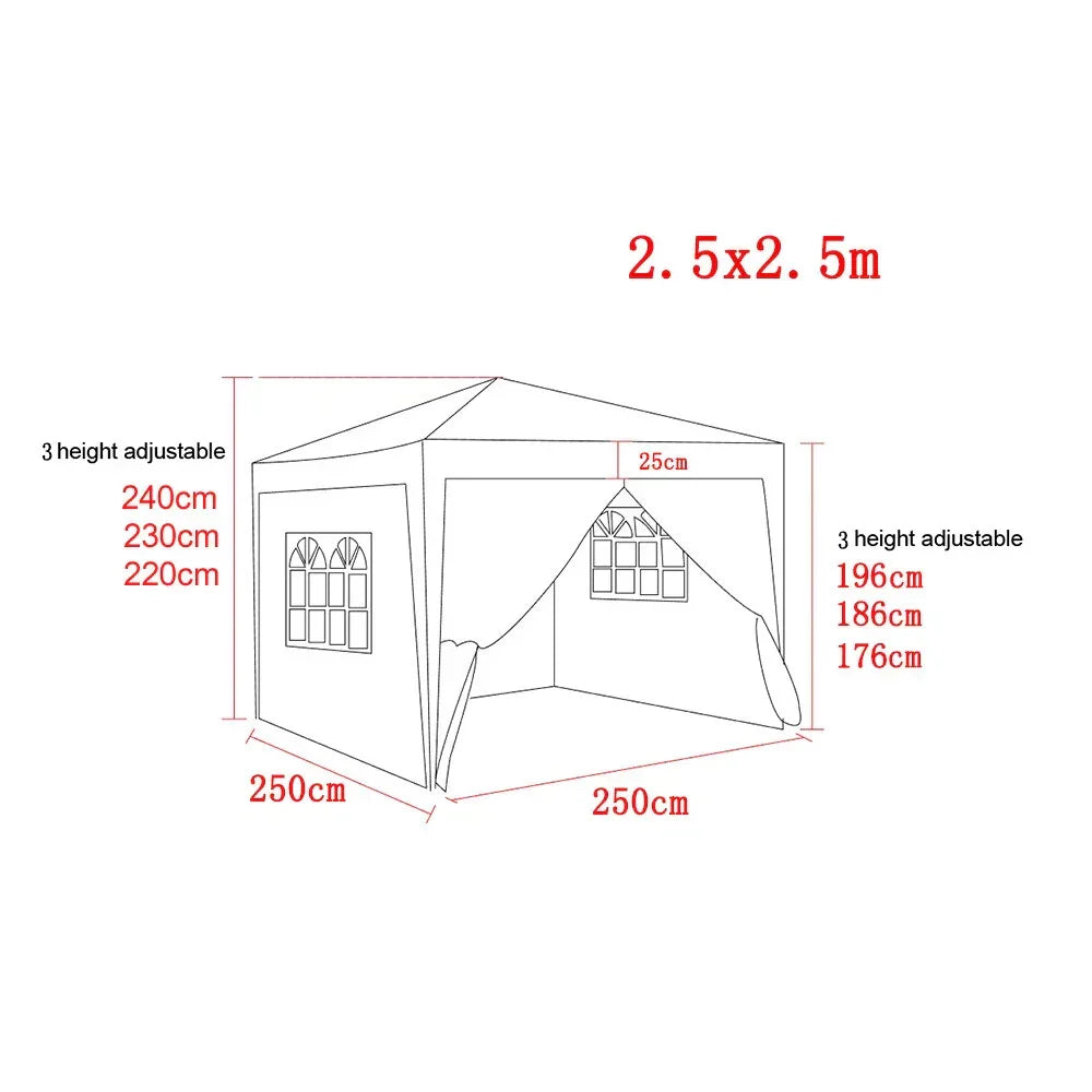 2.5x2.5m Pop Up Gazebo Marquee Outdoor Garden Party Tent Canopy with 4 Sides — alternate product view 8