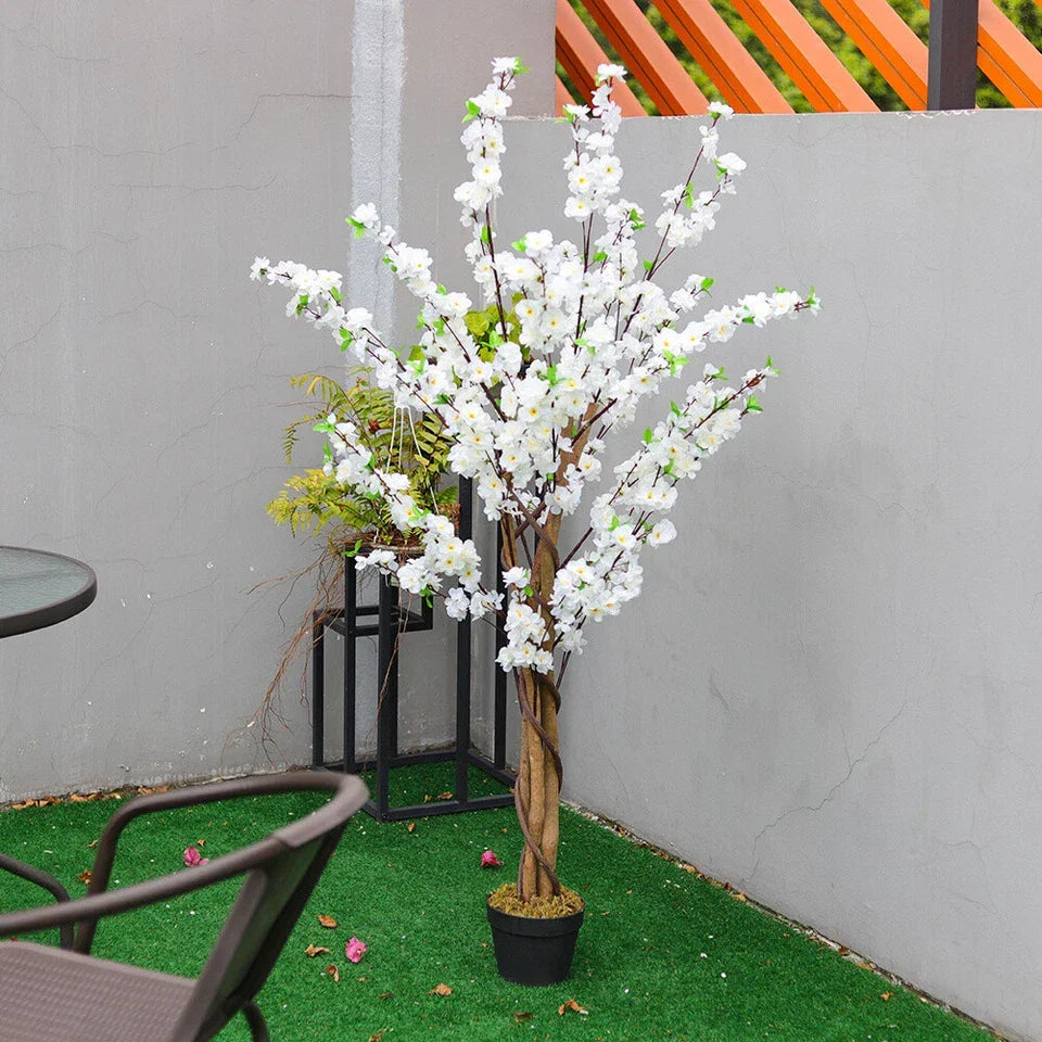 Artificial Blossom Tree Pink/White 120cm 4ft Realistic Faux House Plant Fully Potted — alternate product view 7