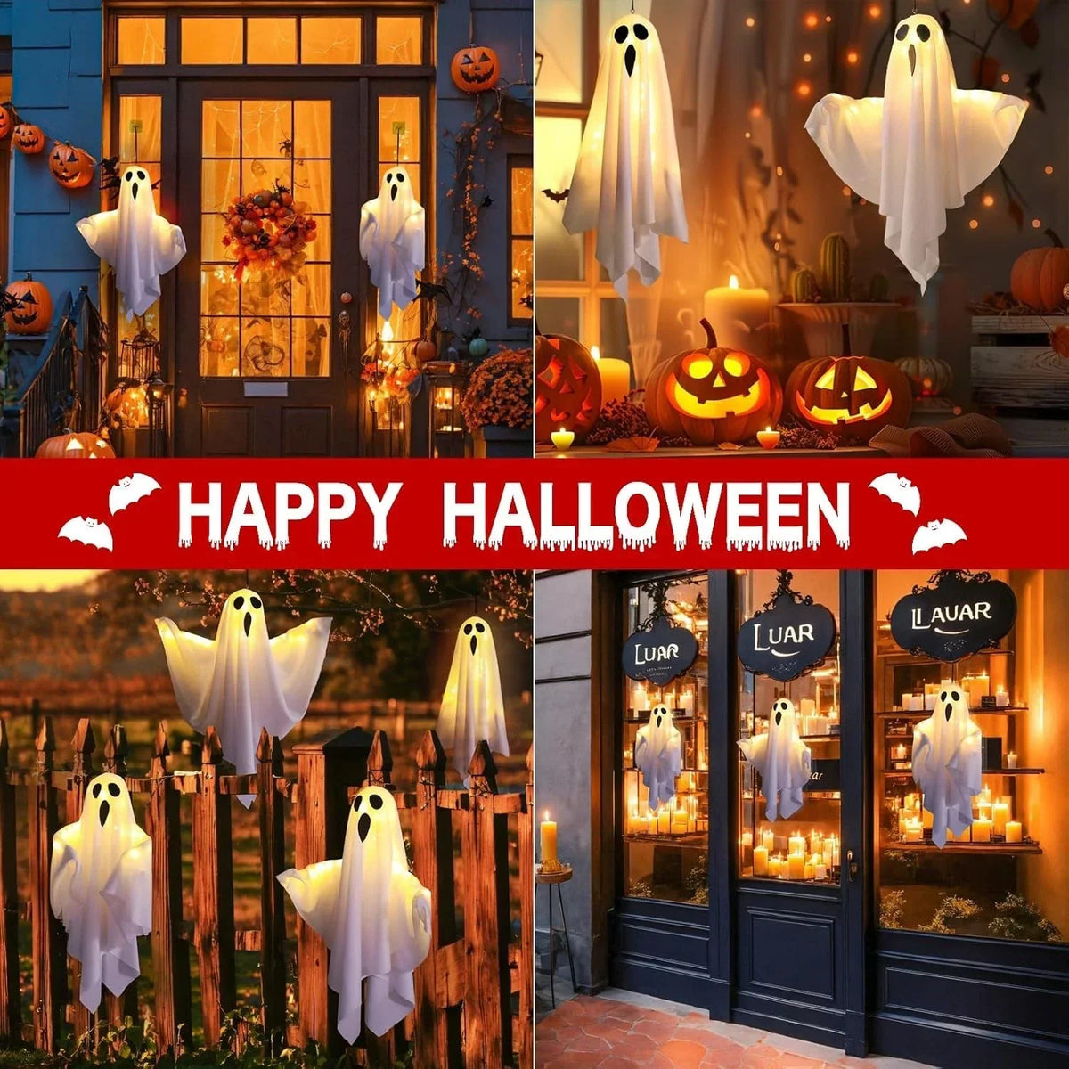 3X Halloween Decoration LED Light Ghost Outdoor Garden Party Home Hanging Props — alternate product view 3