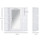 Wall Mounted Bathroom Cabinet with Mirror Single Door Storage Shelves — on a clean white background