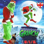 Adult Santa Grinch Costume Xmas Cosplay Men Christmas Santa Fancy Dress Full Set — alternate product view 2
