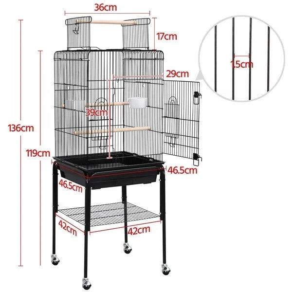 Bird Cage w/ Stand — on a clean white background