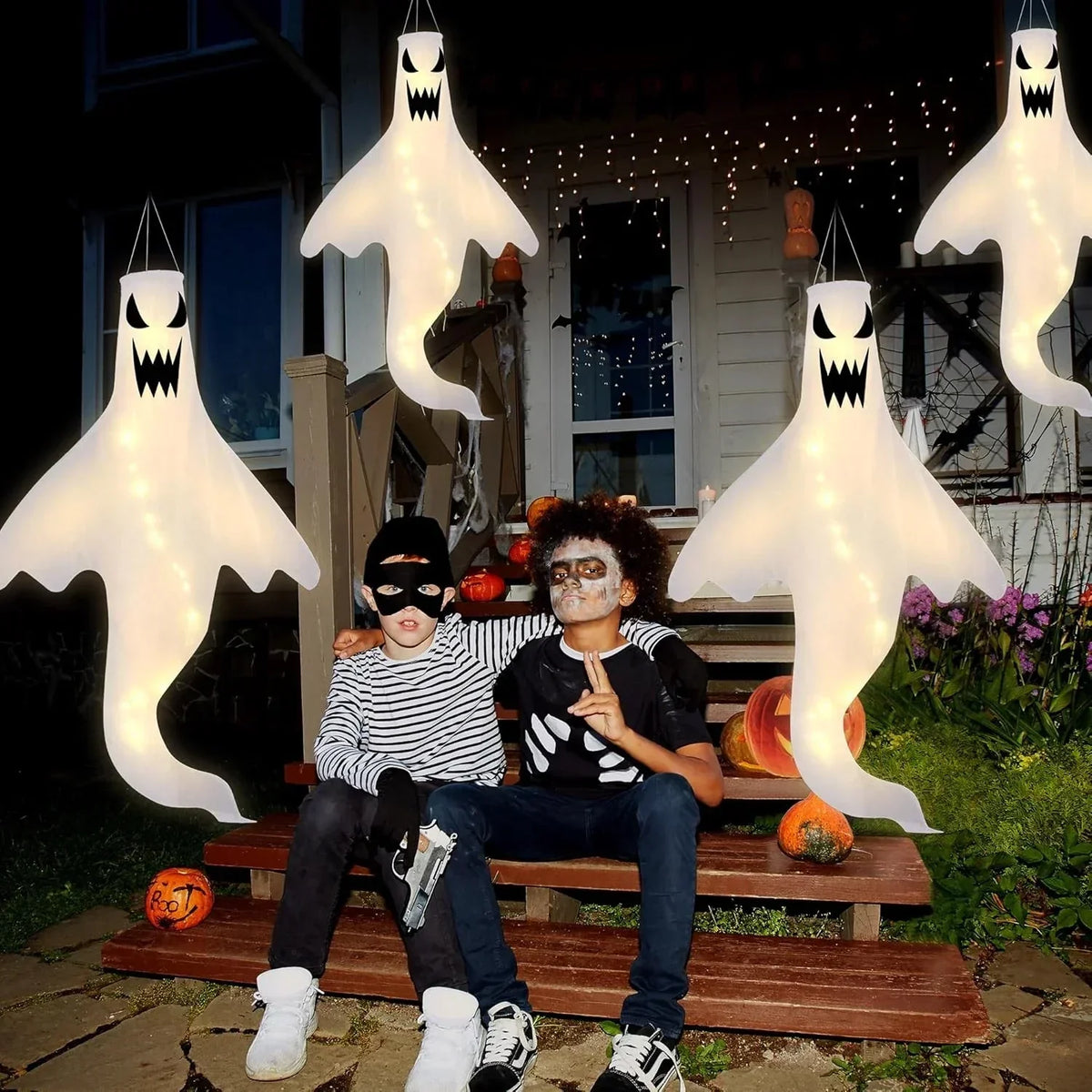 4X Halloween LED Light Ghost Outdoor Decors Garden Prop Party Hanging Decor — alternate product view 7
