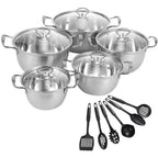 Stainless-Steel Cookware Set with Glass Lids — Silver — alternate product view 7