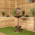 110cm Bronze Effect Resin Garden Bird Bath & Table with Solar Light — alternate product view 2