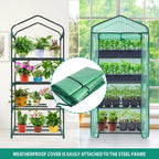 4 Tier Mini Greenhouse Outdoor Garden Plants Grow Green House with PVC Cover — alternate product view 4