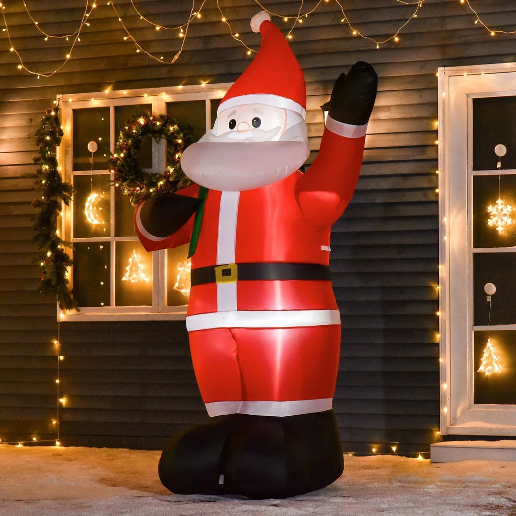 8ft Christmas Inflatable Santa Claus with Gift Bag LED Lights Outdoor Decor — alternate product view 2