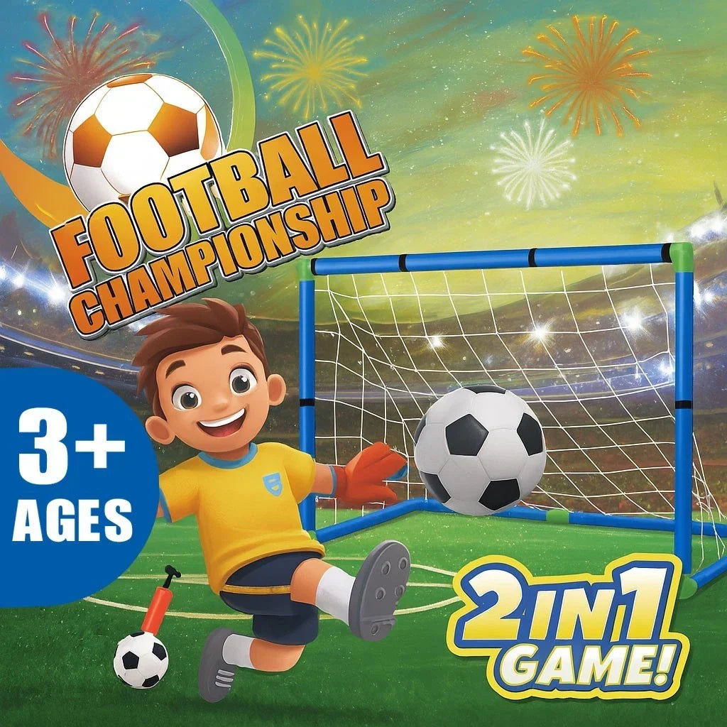 Kids 2in1 Portable Soccer Goal Post Up Football Target Board With Net, Ball Pump — alternate product view 3