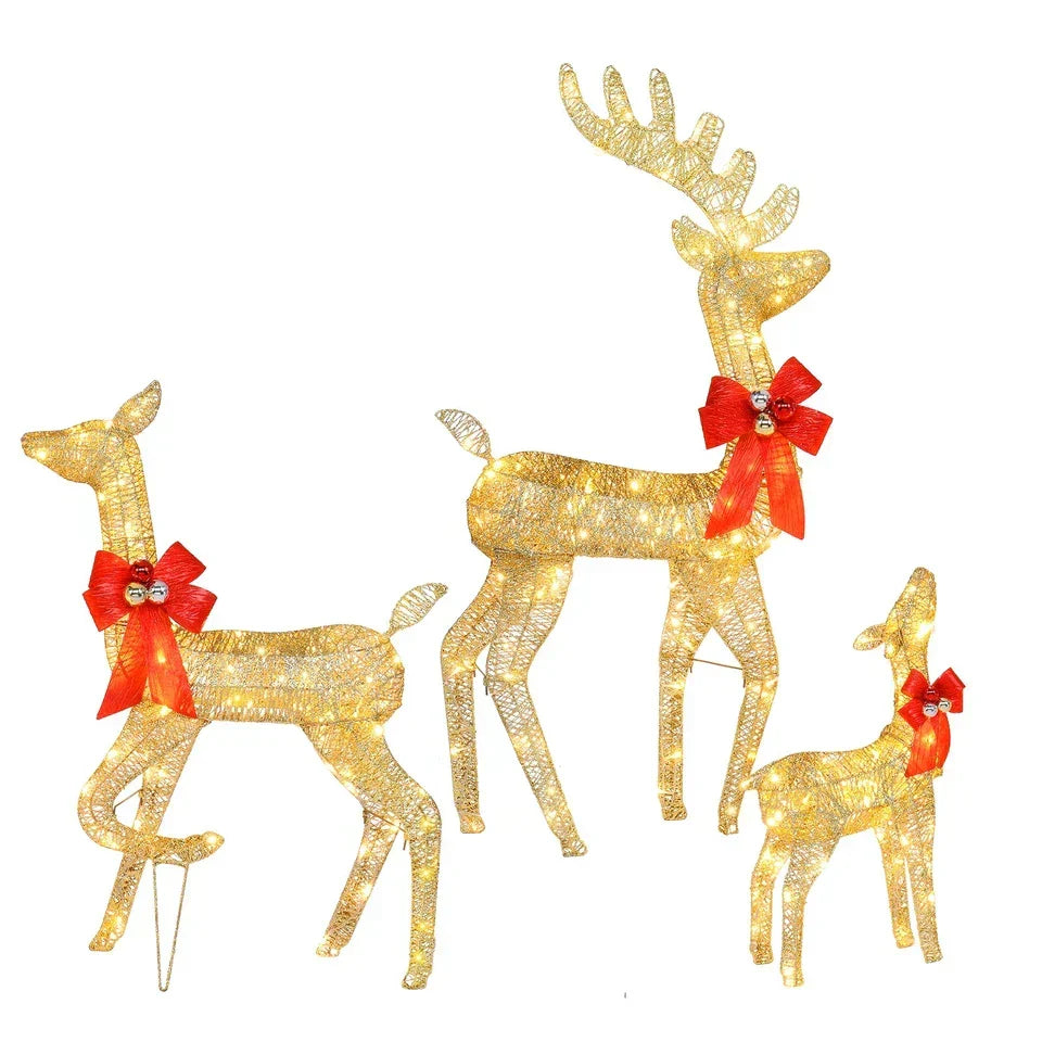 Set of 3 Pre lit Reindeer Deer Family LED Lights Outdoor Garden Xmas Decoration — alternate product view 4