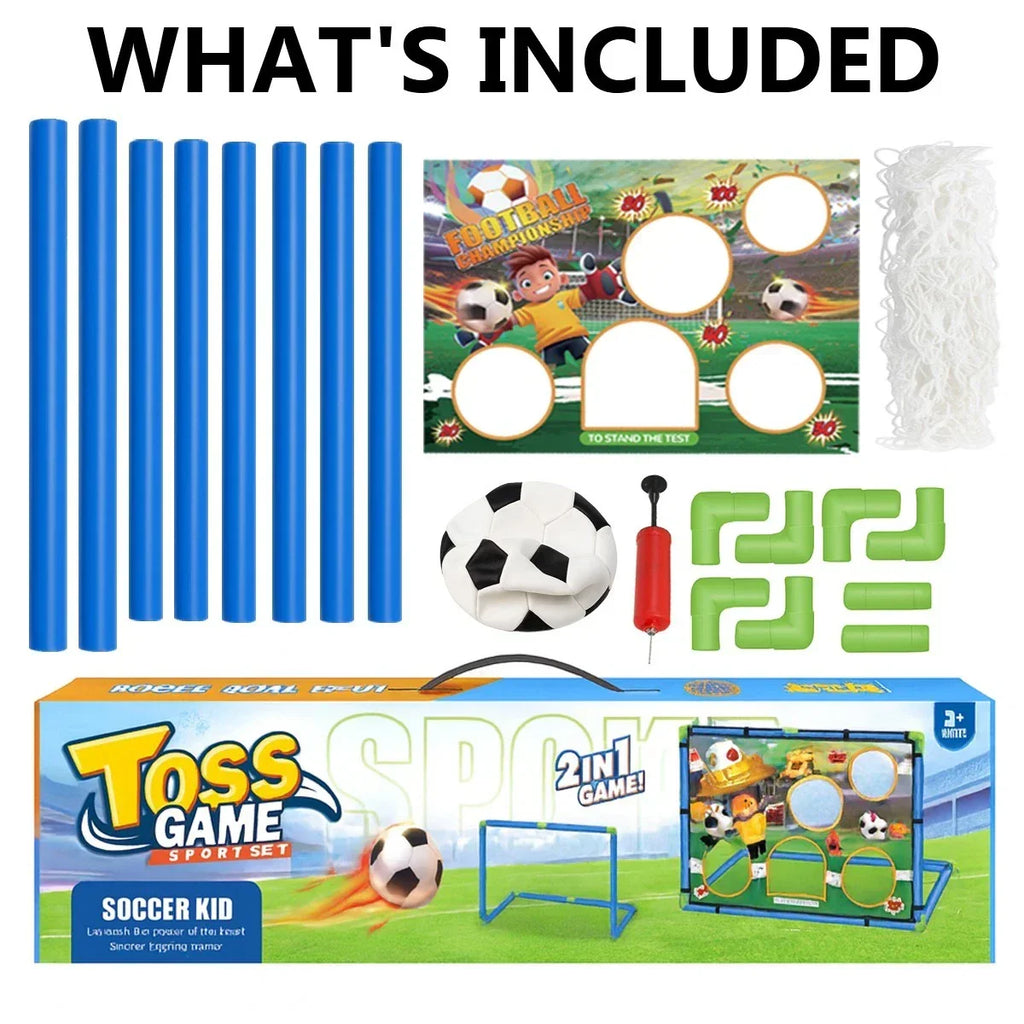 Kids 2in1 Portable Soccer Goal Post Up Football Target Board With Net, Ball Pump — alternate product view 6