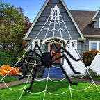 2M Big Spider+5M Web Set Halloween Haunted House Prop Indoor Outdoor Home Decor — main product view