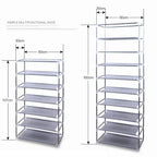 10 Tier Cabinet Storage Organiser Shoe Rack Stand Holds 27 Pairs Dustproof — on a clean white background