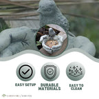 Bird Feeder Stone Effect Bath Garden Decor Hands Ornament Feeding Station Water — alternate product view 8