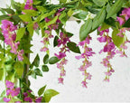 2X7FT Artificial Wisteria Vine Garland Foliage Flower Plant Trailing Home Decor — Red Rose — product view