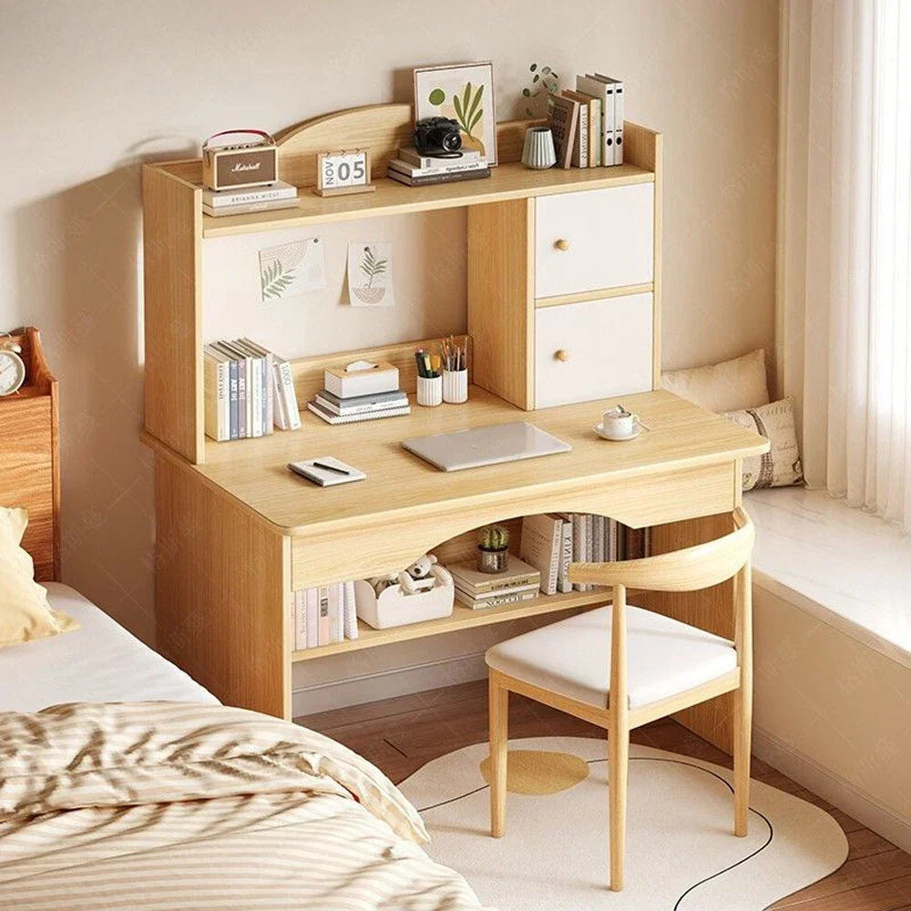 Wooden Computer Desk Home Office Writing Desk Study Table Workstation Cabinet UK — alternate product view 6