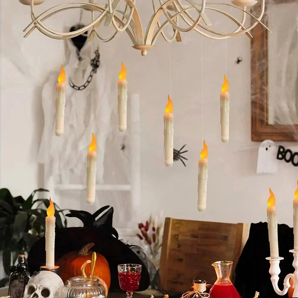 12PCS Floating Candles Halloween Hanging Harry Potter LED Candles Warm White — alternate product view 5