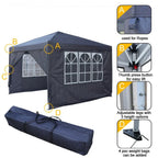 3x3M Heavy Duty Gazebo Marquee Popup Water- proof Garden Party Tent 4 WallSides — alternate product view 12