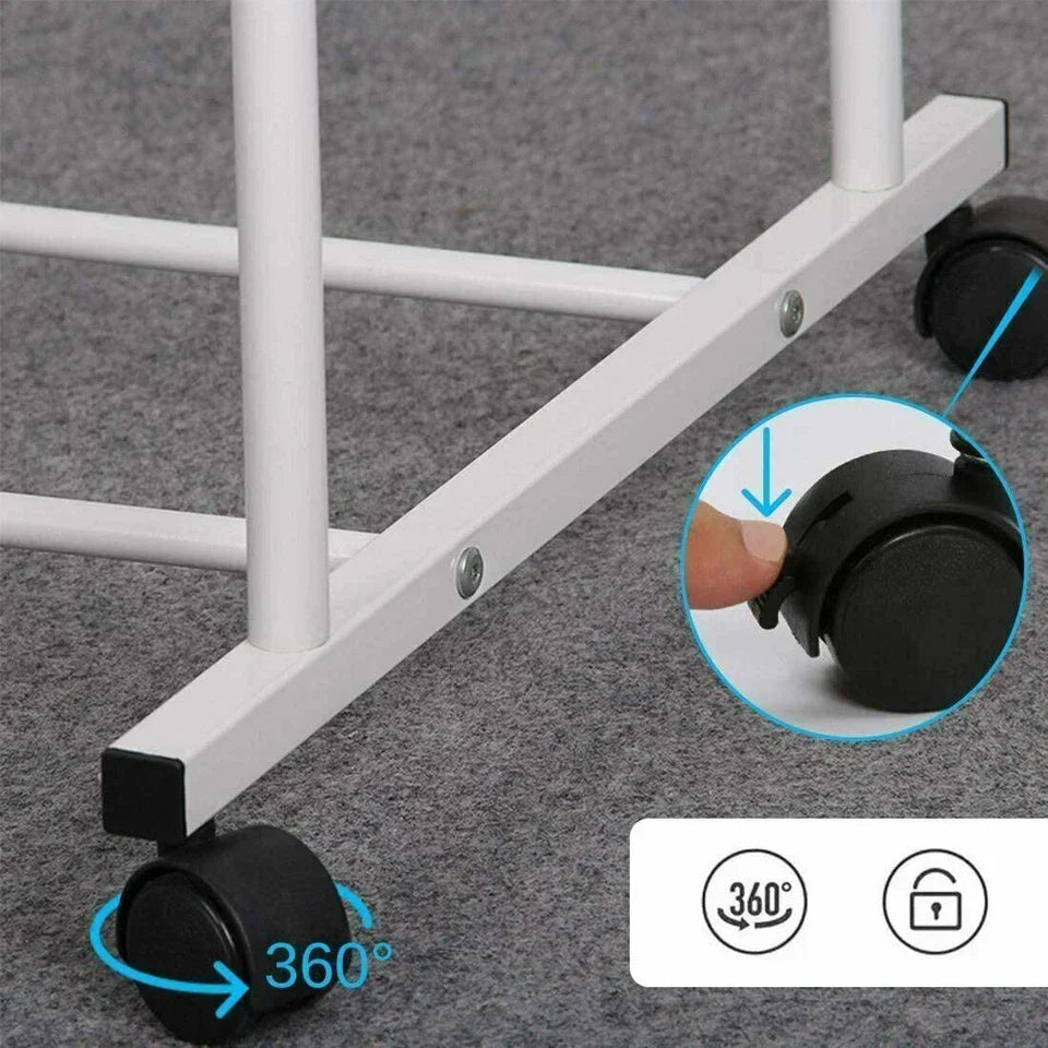 Industrial Pipe Garment Rack Coat Stand Rolling Clothe Rails — alternate product view 8