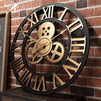 60cm Extra Large Roman Numerals Skeleton Wall Clock Giant Big Open Face Round UK — alternate product view 2