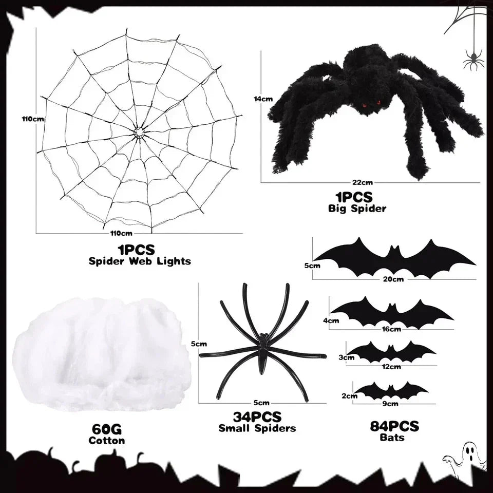 100cm LED Light Halloween Decoration Giant Spider Web Party Props Outdoor Decor — alternate product view 9