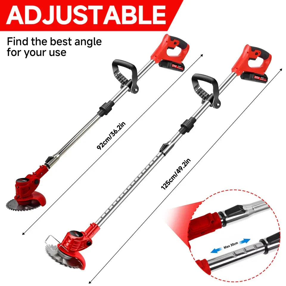 21V Cordless Electric Strimmer Grass Trimmer Weeder Garden Edger 2 Battery Wheel — alternate product view 7