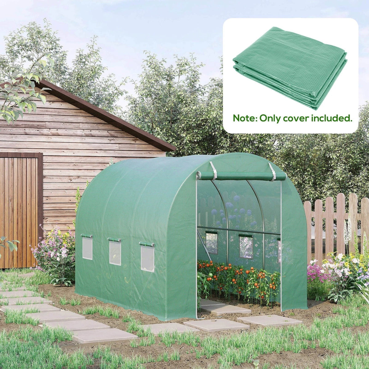 3 x 2 x 2m Greenhouse Replacement Cover ONLY for Tunnel Greenhouse — alternate product view 2