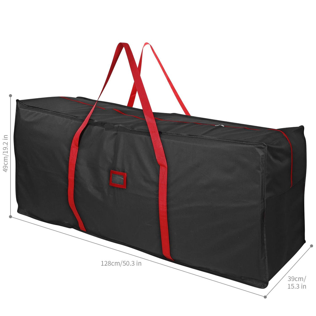 Black Christmas tree storage bag — on a clean white background