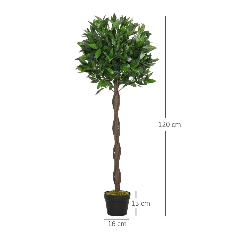 Set Of 2 120cm(4ft) Artificial Bay Laurel Topiary Trees w/ Pot Fake — alternate product view 3