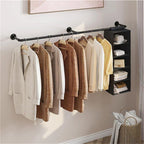 6ft Heavy Duty Clothes Rail Pipe Garment Rack Wall Mounted Hanging Clothing Pole — alternate product view 8