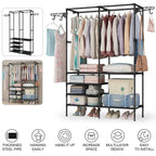 Heavy Duty iron Clothes Rail Stand Rack Storage Garment Shelf Hanging Display — alternate product view 5