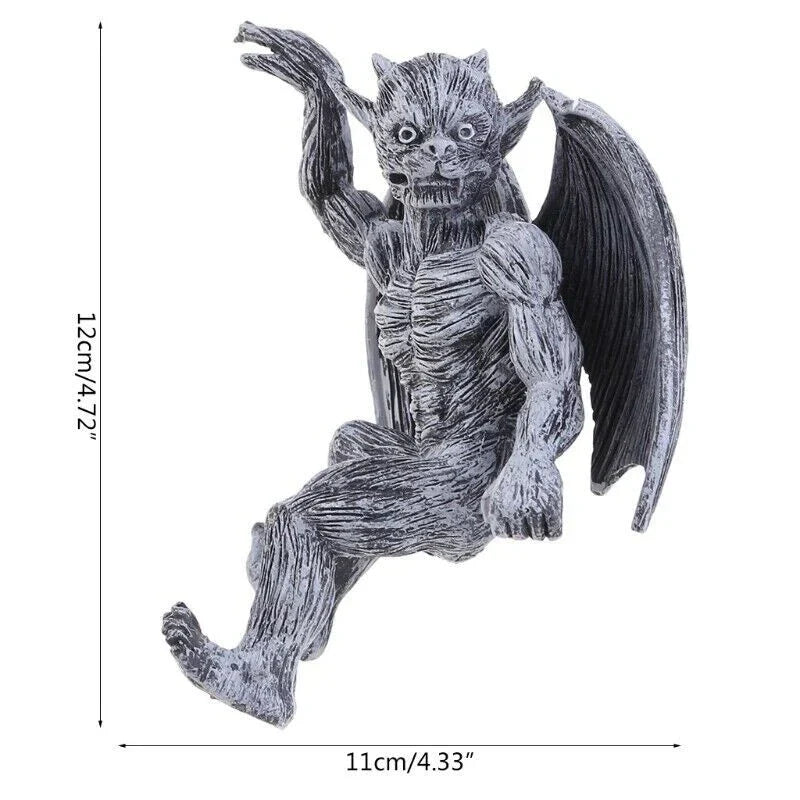 Home Wall Art Hanging Resin Gargoyle Garden Adornment Ornaments Outdoor Decor UK — on a clean white background