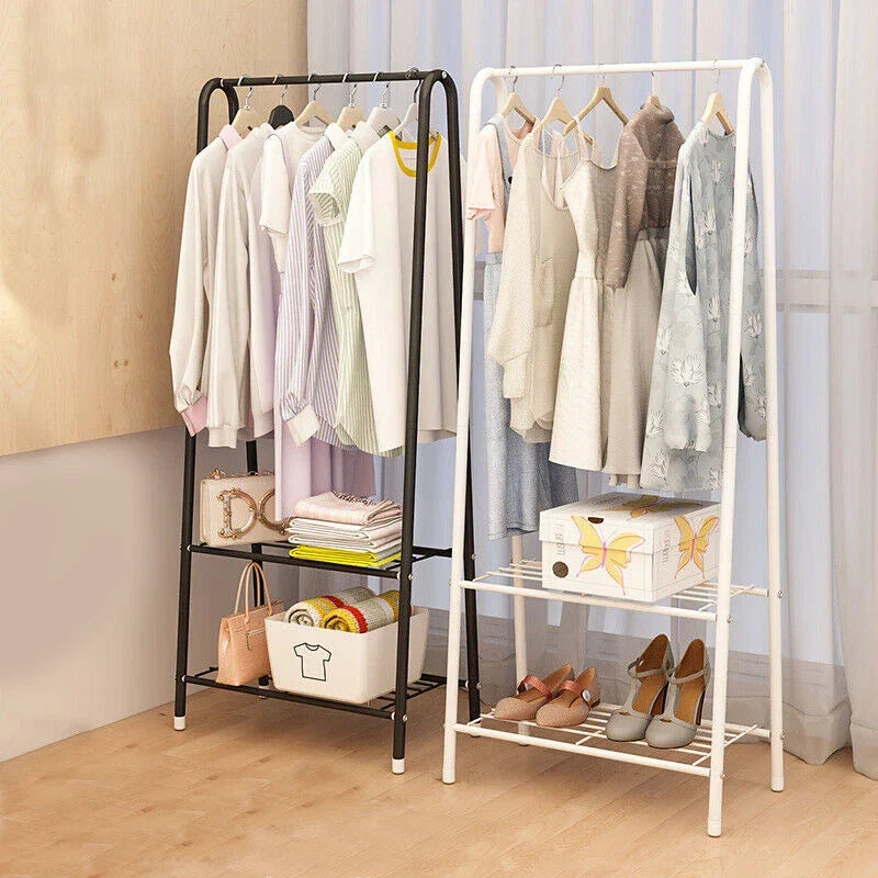Metal Clothes Rail Hanging Rack Garment Display Stand Storage Shelf — alternate product view 3