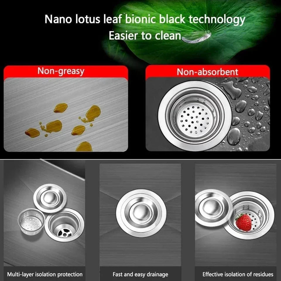 Single Bowl Workstation Sink Black Stainless Steel 50x45cm — alternate product view 5
