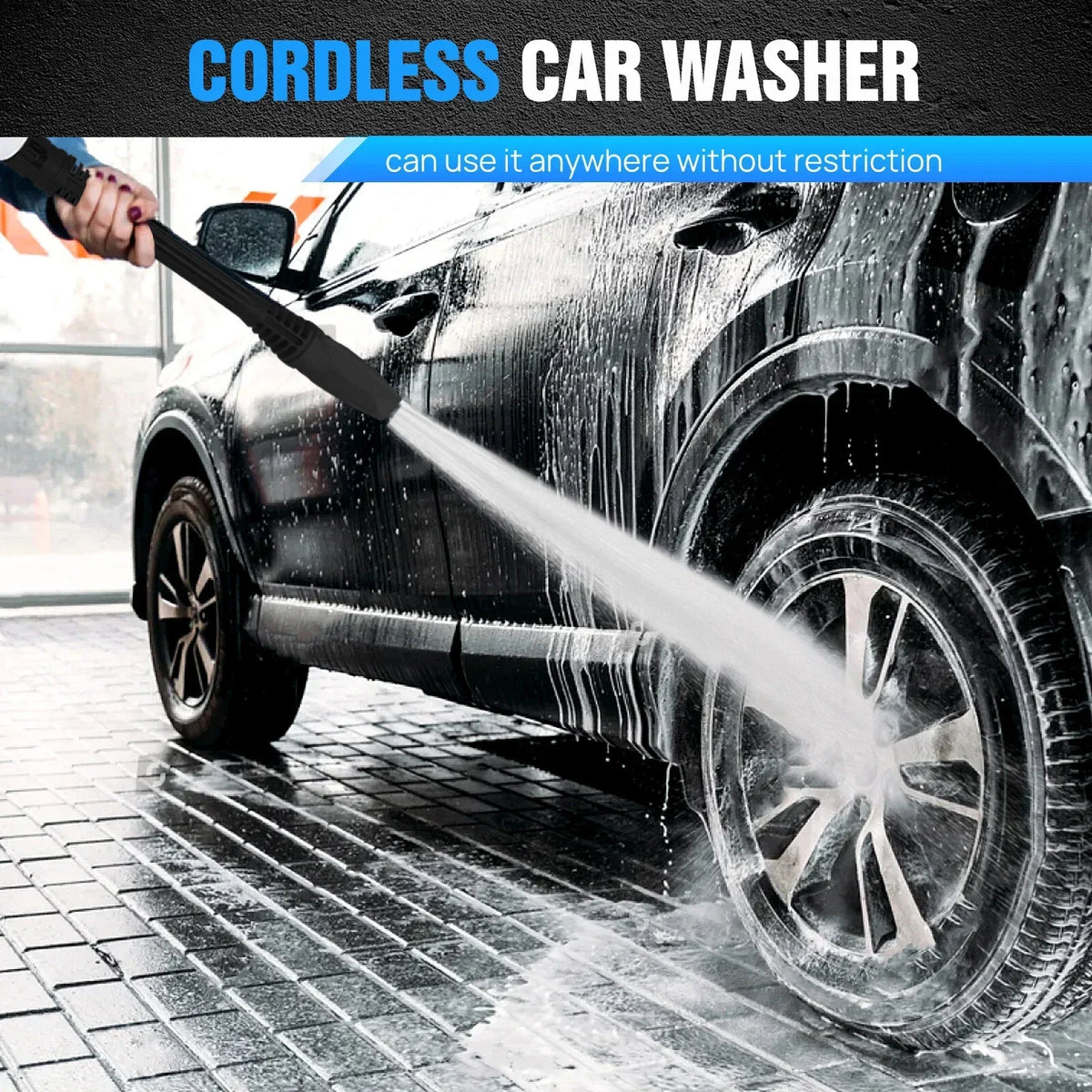Portable Cordless Car High Pressure Washer Jet Water Wash Cleaner Gun Battery UK — alternate product view 2