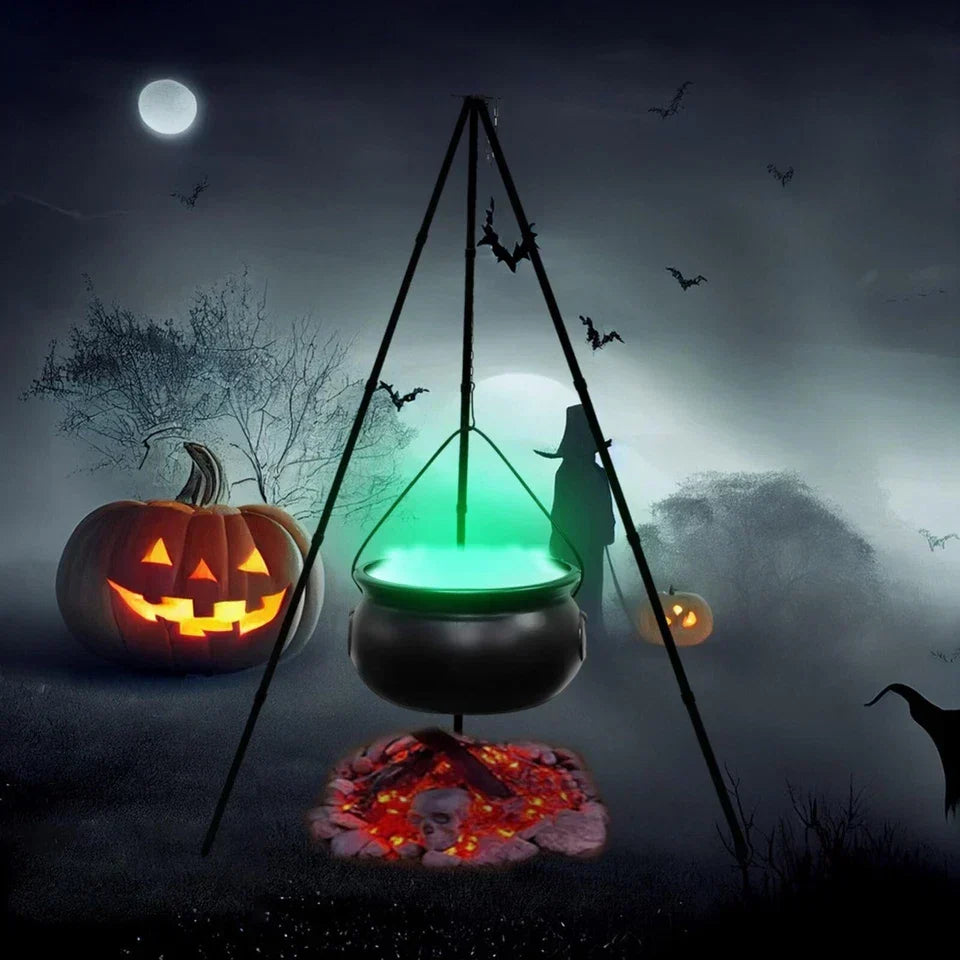 Halloween Decor Outdoor Large Witches Cauldron on Tripod with Light Yard Decor — main product view