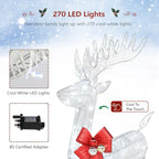 Set of 3 Light Up Reindeer Family Outdoor Christmas Decoration White Wire LED — alternate product view 6