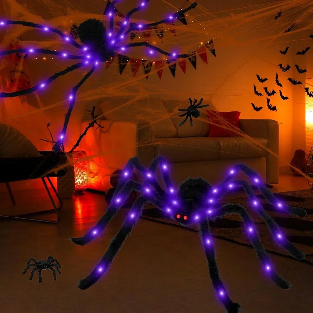 Halloween Prop Spider Decoration 150CM 8 Mode Light Up Giant Spider, Realistic — alternate product view 5