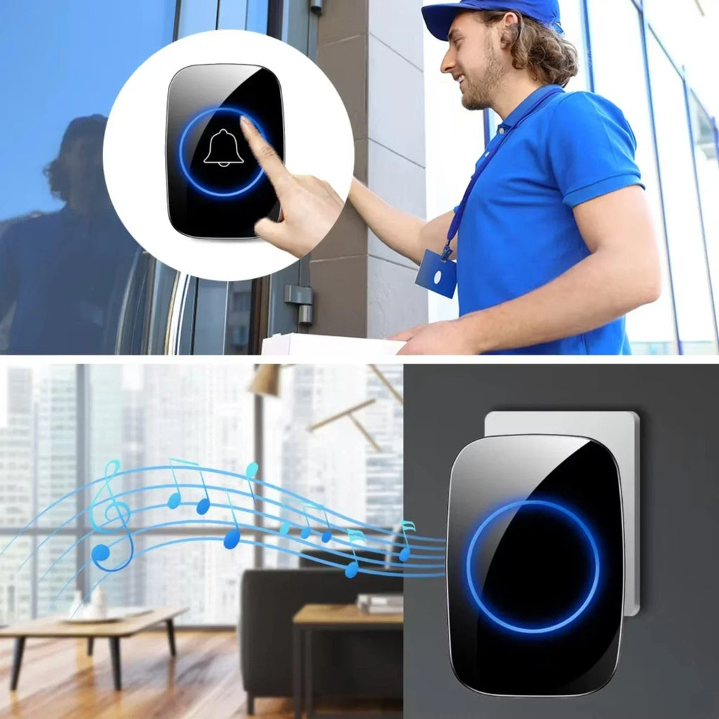 Wireless Doorbell Waterproof Range Door Bells Kit Cordless Plug-in Home Office — alternate product view 3