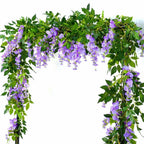 2X7FT Artificial Wisteria Vine Garland Foliage Flower Plant Trailing Home Decor — Lilac — product view