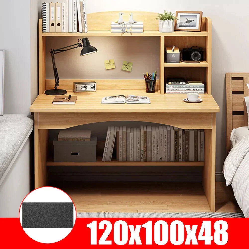 Computer Desk Study Table Writing Shelves Home Office Wooden Workstation Laptop — alternate product view 2