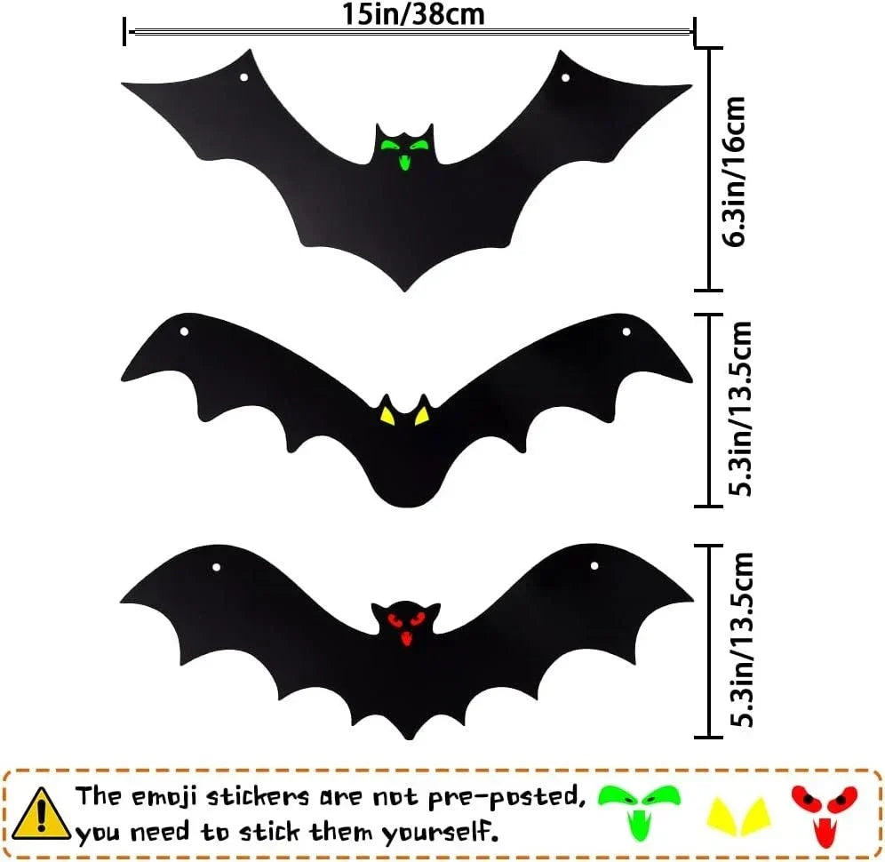 12PCS Halloween Hanging Bats, Halloween Flying Bat Hanging Decorations — alternate product view 5