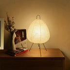 Japanese Design Paper Table Lamp Tripod Rice Paper Table UK Plug — main product view