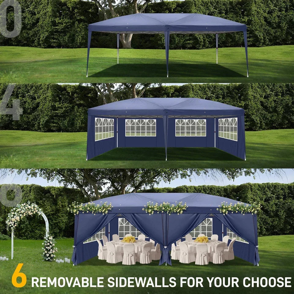 3x6M Pop Up Gazebo Outdoor Patio Party Event Heavy Duty Canopy w/ 6 WallSides UK — alternate product view 4