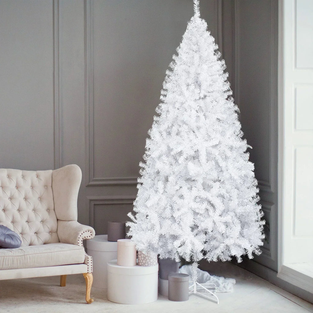 Large 6FT Christmas Tree Artificial Xmas Tree White With Stand Festive Decor — alternate product view 4