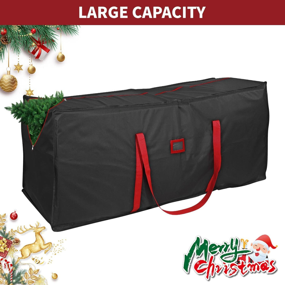 Black Christmas tree storage bag — alternate product view 6