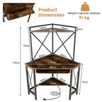Corner Desk Space-Saving Computer Desk Home Office Study Writing Desk w/Shelves — alternate product view 5